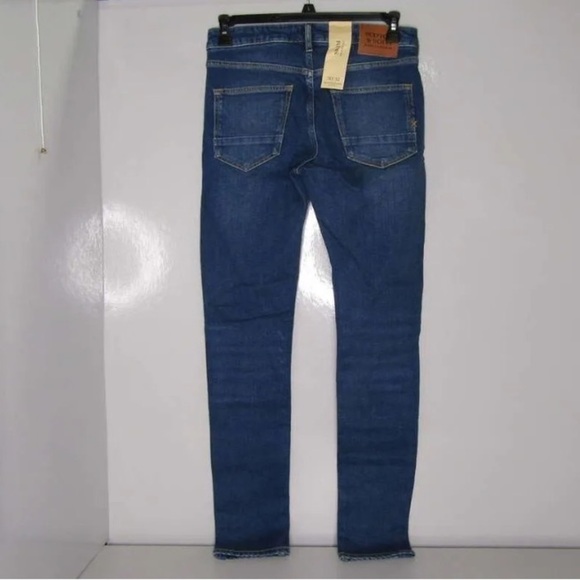 Scotch & Soda Men's US 28 x 32 Skim Slim Denim Jeans 0543 Medium  Blue NWT - Picture 2 of 6